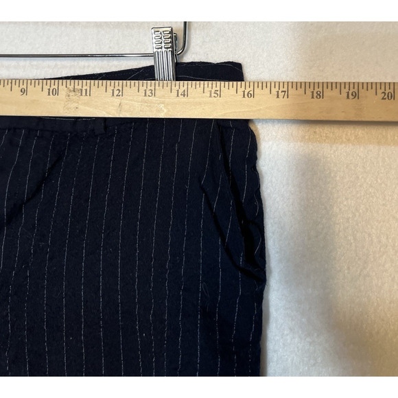 Lauren Ralph Lauren Womens‎ Size 8 Wool Pleated Pants PinStripe Navy Blue - Picture 6 of 13